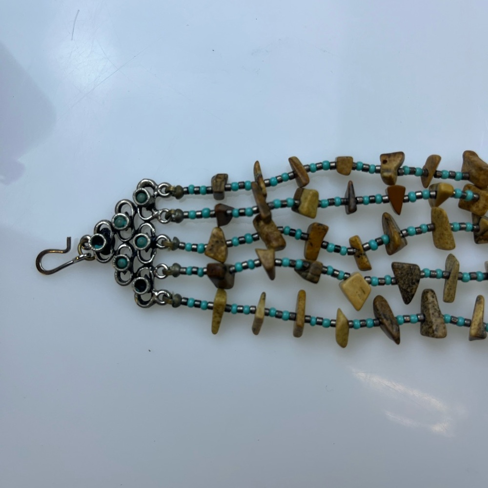 Graziano Beaded Multiple Layer Statement Necklace… - image 8